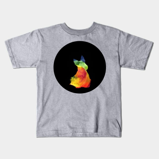 Scottish Terrier - Rainbow Pride Silhouette Kids T-Shirt by SophieStockArt